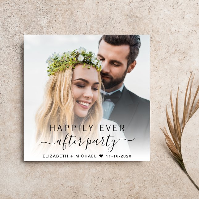 Elegantes Foto Cream Hochzeit Empfang Einladung (Von Creator hochgeladen)