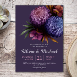 Elegantes Foto Dahlia Minimalistisch Hochzeit Einl Einladung