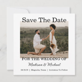 Elegantes Foto Flat Wedding Save the Date Card