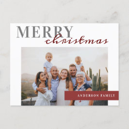 Elegantes Foto Frohe Weihnachtsfamilie Postkarte