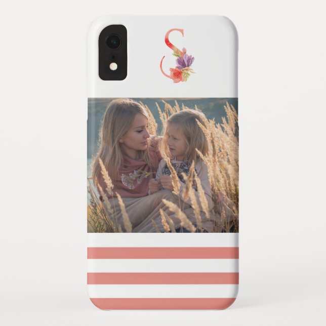 Elegantes Foto für das Floral-Monogramm "S" Case-Mate iPhone Hülle (Rückseite)