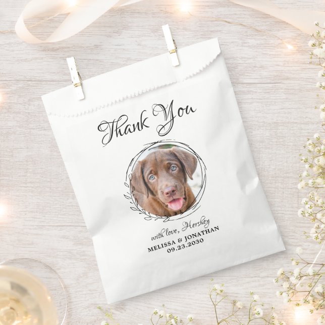 Elegantes Foto für Haustiere Danke, dass Ihr Hund  Geschenktütchen (Ausgeschnitten)