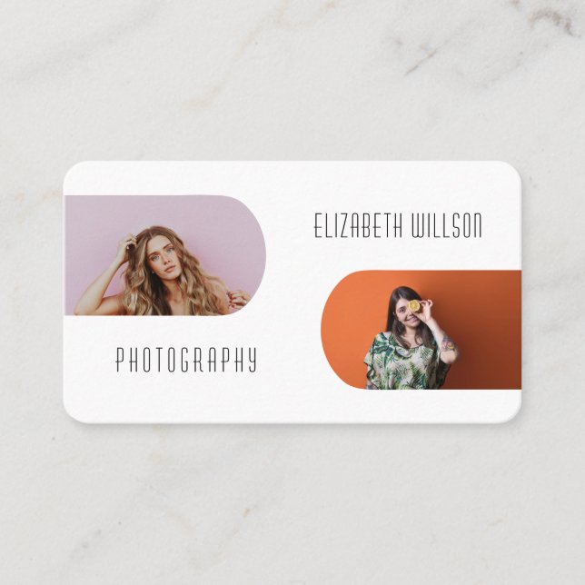 Elegantes Foto für modische Firmenlogos Visitenkarte (Vorderseite)