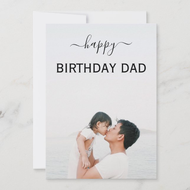 elegantes Foto Geburtstag Papa/Vater Karte (Vorderseite)