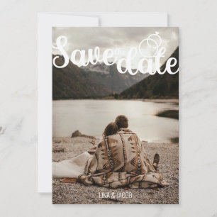 Elegantes Foto – Geteiltes Layout mit moderner Sch Save The Date