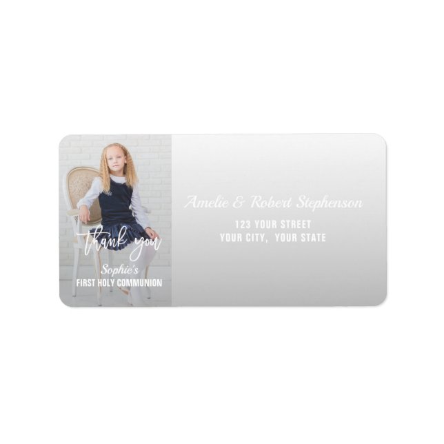Elegantes Foto Girl Adressaufkleber (Vorne)
