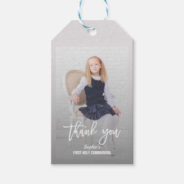 Elegantes Foto Girl Geschenkanhänger (Vorderseite)