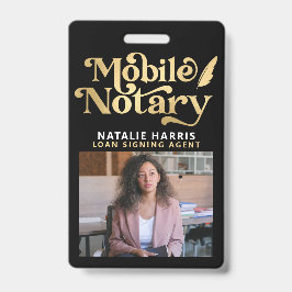 Elegantes Foto Gold Mobile Notary Loan Agent Ausweis