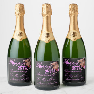 Elegantes Foto Happy 25-jähriges Jubiläum Pink Bla
