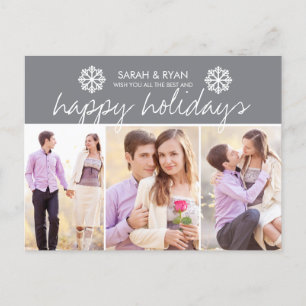 Elegantes Foto Happy Holidays Gran Strip Postkarte