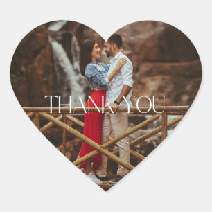 Elegantes Foto Hochzeit Danke, dass Sie Sticker be