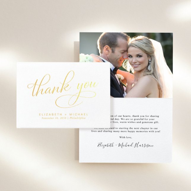 Elegantes Foto Hochzeit Danke Foil Card Folienkarte (Von Creator hochgeladen)