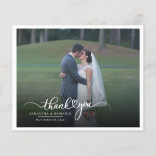 Elegantes Foto Hochzeit Dankeschön-Karte