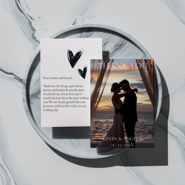 Elegantes Foto Hochzeit Dankeschön-Karte Dankeskarte (Von Creator hochgeladen)