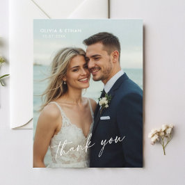 Elegantes Foto Hochzeit Dankeschön-Karte Dankeskarte