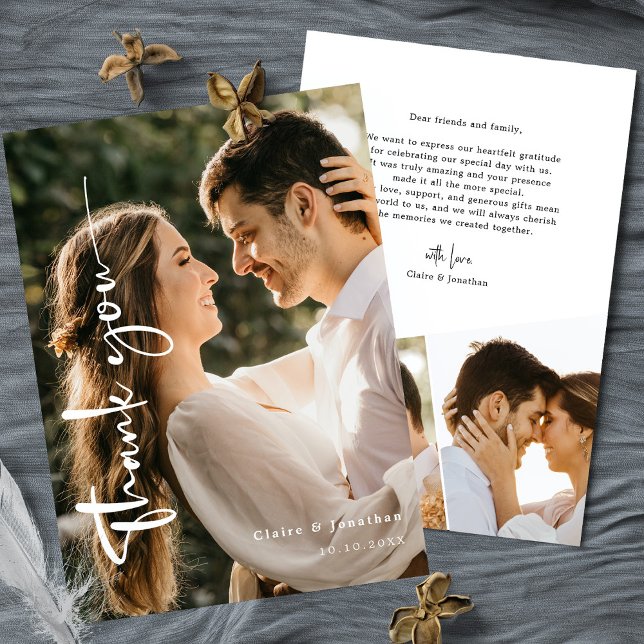 Elegantes Foto Hochzeit Dankeschön Karte Personali (Von Creator hochgeladen)