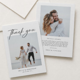 Elegantes Foto Hochzeit Dankeskarte
