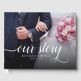 Elegantes Foto Hochzeit handgeschrieben Gästebuch