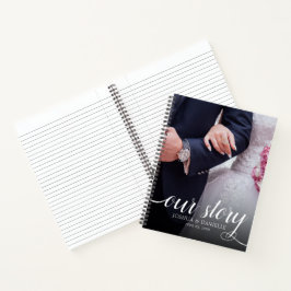 Elegantes Foto Hochzeit handgeschrieben Notizbuch