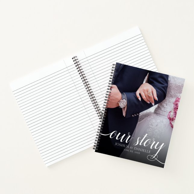 Elegantes Foto Hochzeit handgeschrieben Notizbuch (Innenseite)