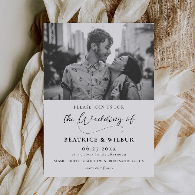 Elegantes Foto Hochzeit Postkarte (Von Creator hochgeladen)