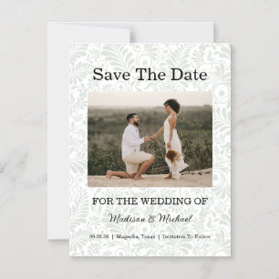 Elegantes Foto Hochzeit speichert das Datum Magneteinladung