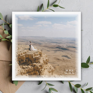Elegantes Foto Hochzeit und Hochzeit Dankeschön-Ka Magnetkarte