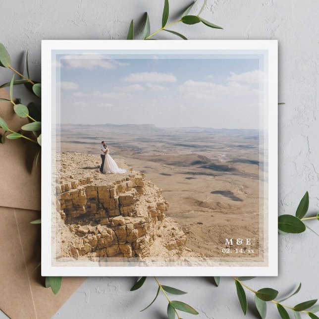 Elegantes Foto Hochzeit und Hochzeit Dankeschön-Ka Magnetkarte (Von Creator hochgeladen)