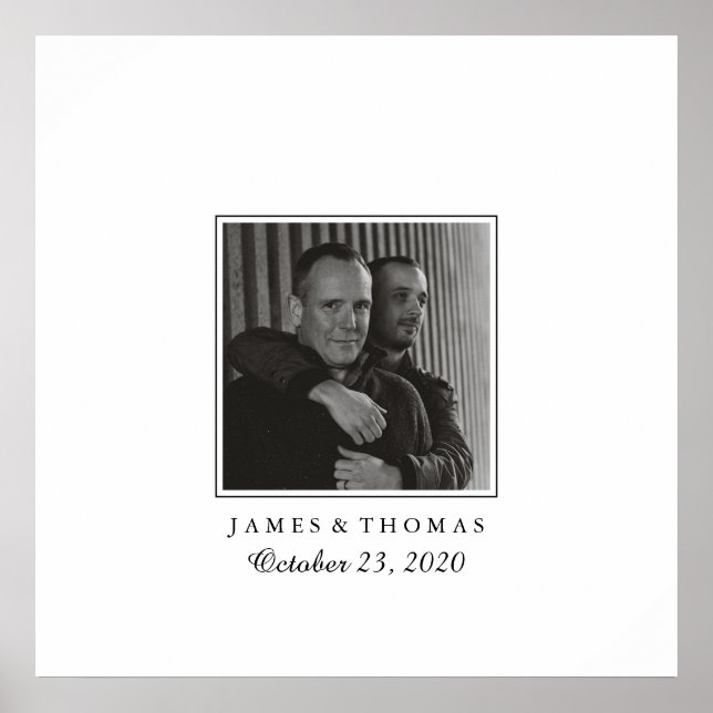 Elegantes Foto Hochzeiten Gast Signatures Poster (Vorne)