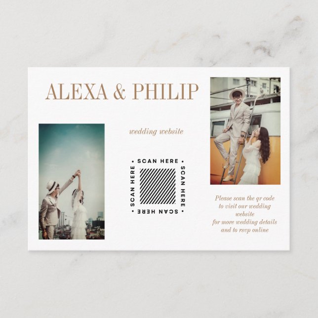 Elegantes Foto Hochzeitkarte Begleitkarte (Vorderseite)