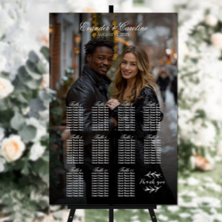 Elegantes Foto Hochzeitskarte 11 Tische Poster