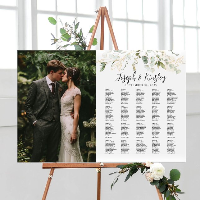 Elegantes Foto Hochzeitskarte, 20 Tische Poster (Von Creator hochgeladen)