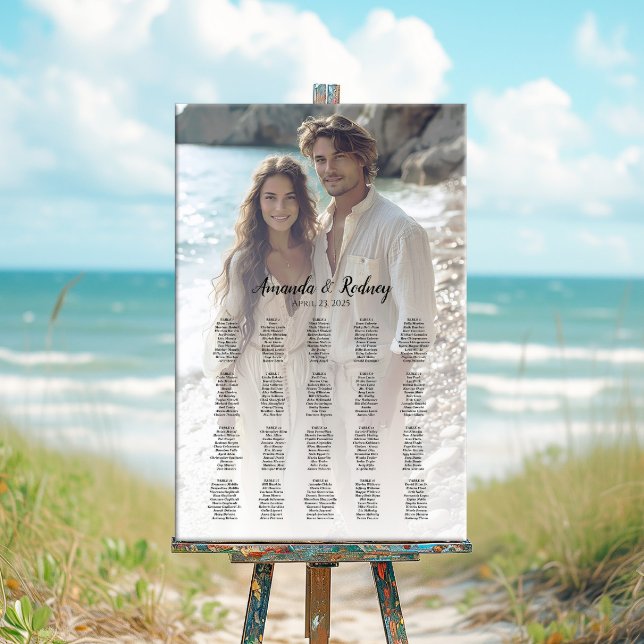 Elegantes Foto Hochzeitskarte 20 Tische Poster (Von Creator hochgeladen)