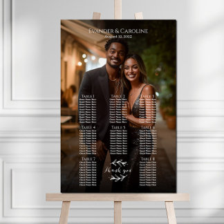 Elegantes Foto Hochzeitskarte 8 Tische Poster