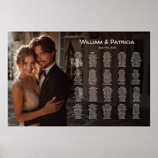 Elegantes Foto Hochzeitskarte Poster (Vorne)