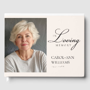 Elegantes Foto "In Love Memory" Beerdigung Gästebuch