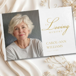 Elegantes Foto "In Love Memory" Beerdigung Gästebuch