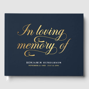 Elegantes Foto in Love Memory Funeral Gästebuch