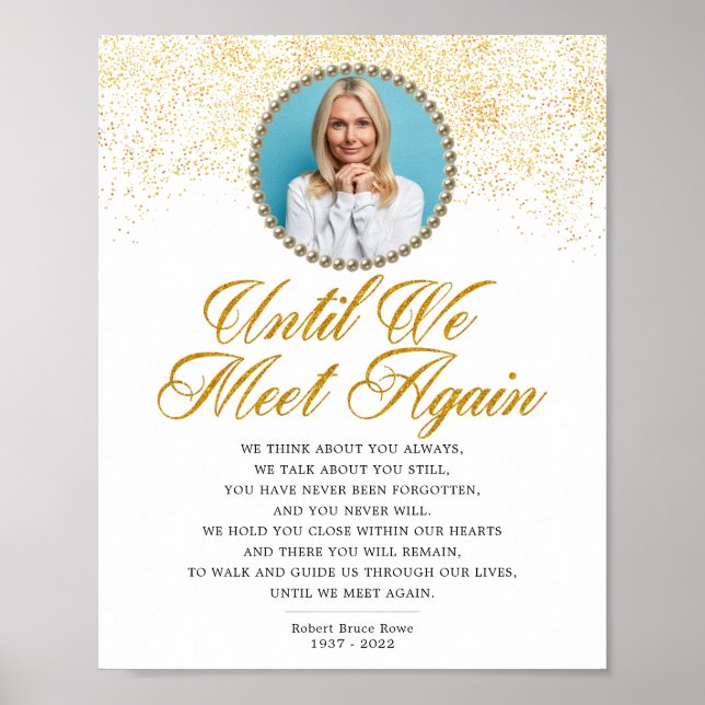 Elegantes Foto Memorial Beerdigung Gedicht Zeichen Poster (Vorne)