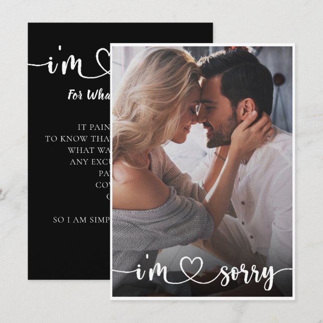 Elegantes Foto Memory - Entschuldigung Karte (Vorne/Hinten)