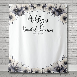 Elegantes Foto mit floralen Brautpartys Wandteppich