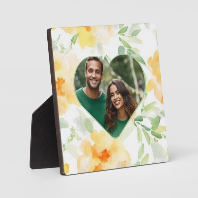 Elegantes Foto mit gelben Aquarellfarben Fotoplatte (Vorderseite)