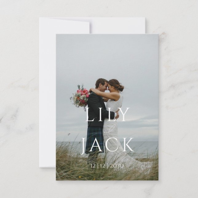 Elegantes Foto mit moderner Typografie rsvp-Karte RSVP Karte (Vorderseite)