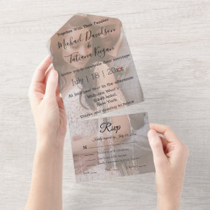 elegantes Foto mit schicker Kalligrafie All In One Einladung