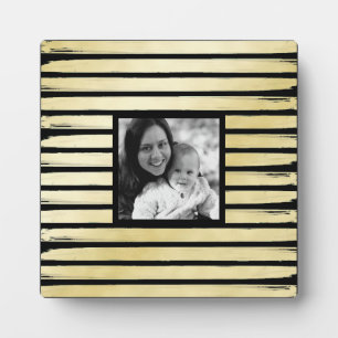 Elegantes Foto mit schwarzer Goldfolie gestreift Fotoplatte