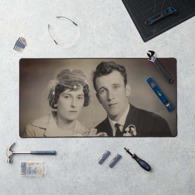 Elegantes Foto mit silberfarbenem Rahmen Schreibtischunterlage (Arbeitsplatz)