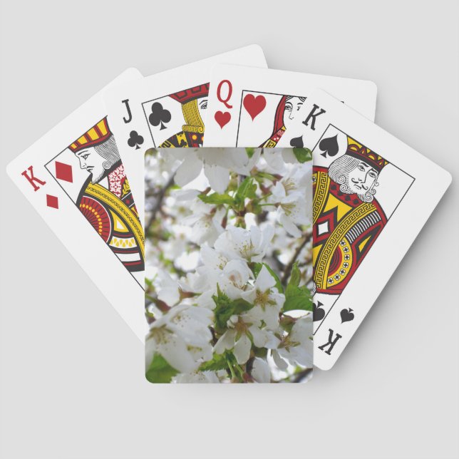 Elegantes Foto mit weißer Blüte Spielkarten (Rückseite)