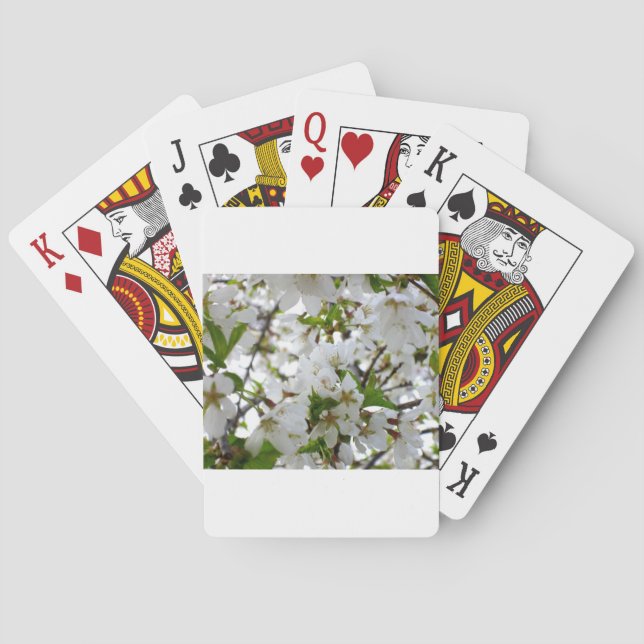 Elegantes Foto mit weißer Blüte Spielkarten (Rückseite)