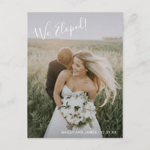Elegantes Foto Moderne Hochzeit Ankündigungspostkarte