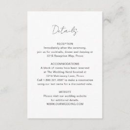 Elegantes Foto Moderne Hochzeit Begleitkarte